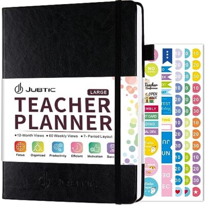  Teacher Planner 2024 2025 Academic Year, 52+6 Weeks Homeschool Planner, Black-image