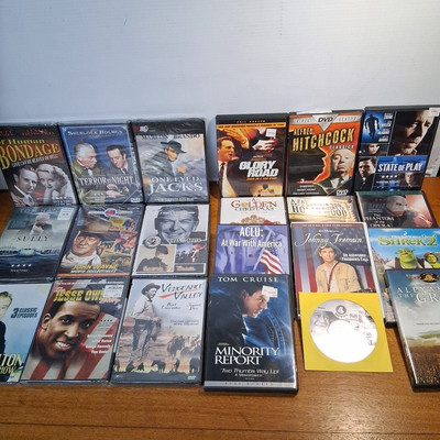 Lot 20 DVDs Movies Clearance Estate Sale Find  $1 Each Sully Annie Glory Road...-image
