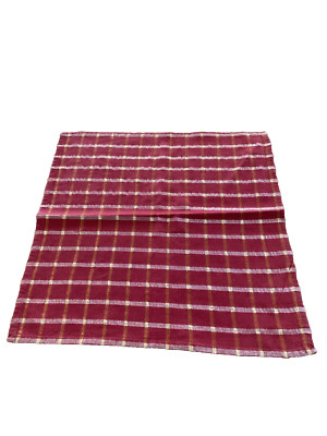 12 'Annie J' red silver/gold check cotton/lurex 18