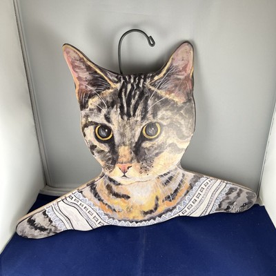 Retro 80's Annie Rhinehart Wooden Cat Print Stupell Johnston Hanger cottage-image