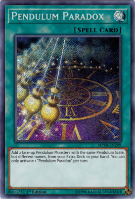 Pendulum Paradox - MP18-EN209 - Secret Rare - 1st Edition NM YuGiOh!  2018 Mega--image