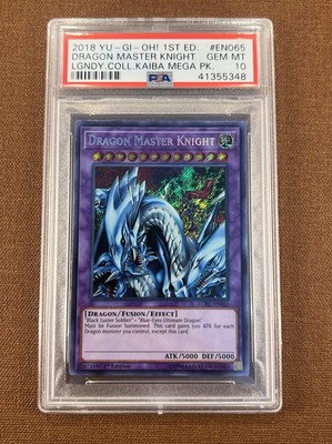 Yugioh PSA 10 GEM MINT Dragon Master Knight LCKC-EN065 1st Edition Secret Rare -image
