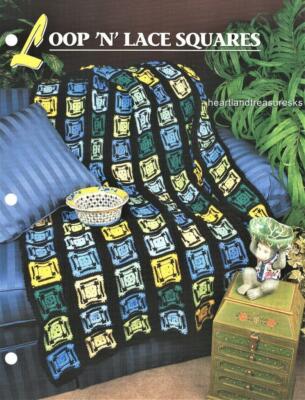 Loop 'N' Lace Squares  Annie's Attic Crochet Afghan Pattern Page-image