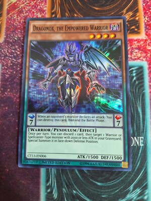 Yu-Gi-Oh! Dragonox, the Empowered Warrior CT13-EN006 Super Rare Limited NM b2/-image