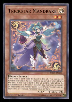 Yugioh Trickstar Mandrake #MP19-EN005 2019 Gold Sarcophagus Tin Mega Pack LP-image