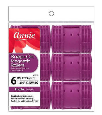 Annie Snap-On Magnetic Rollers 6Pc - 1 3/4in XJumbo-image