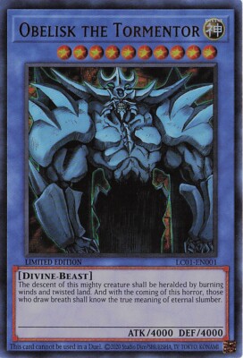 Yu-Gi-Oh! Obelisk the Tormentor LC01-EN001 Limited Edition Ultra Rare NM-image