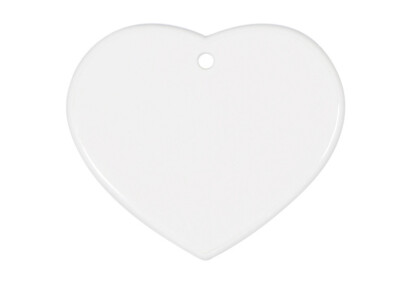 Polymer Pendant Heart Ornament Sublimation dye Coating White 6,5 x 7,5 cm 1o pcs-image