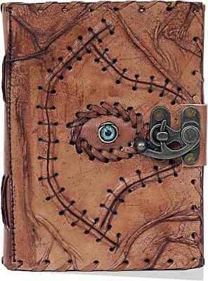 Vintage Hocus Pocus Book of Spells Leather Journal Evil Eye Diary Book Gift 6X8