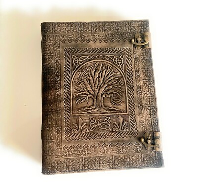 Tree Embossed Leather Journal, Notebook, Sketchbook, Travel dairy, Wedding gift.-image
