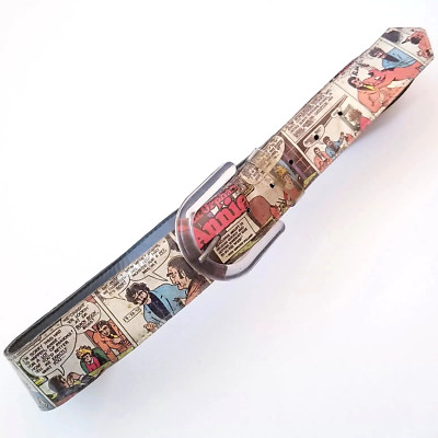 Vintage 1974 NY News LITTLE ORPHAN ANNIE Children's Size 14 Comic Strip Belt-image