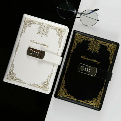 A5 Leather Vintage Journal Notebook Lined Paper Writing Diary with Lock 200 Page-image