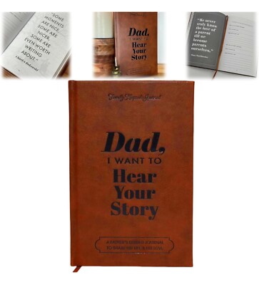 Dad ,I Want To Hear Your Story Father Guided Journal Book Leather Notebook Gifts-image