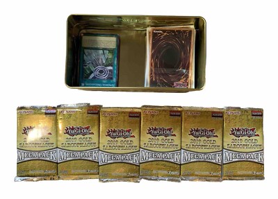 Yu-Gi-Oh! TCG 2019 Gold Sarcophagus Mega-Tins Pack Of 6 Plus Card Open Deck Box-image