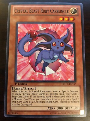 Crystal Beast Ruby Carbuncle LCGX-EN155 YuGiOh! 1st Ed Legendary Collection 2 x1-image