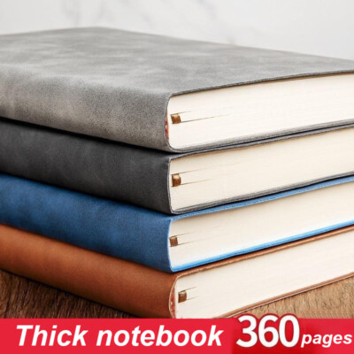 Thick PU Leather 360 Pages Journal A5 Notebook Lined Paper Writing Vintage Diary-image