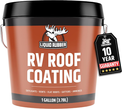 Liquid Rubber RV Roof Coating - Solar Reflective Sealant - White, 1 Gallon-image