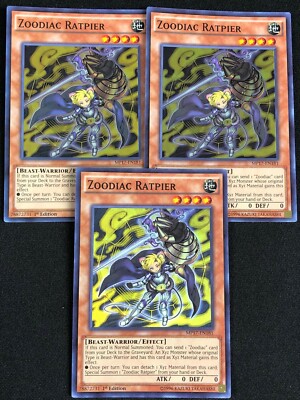 YUGIOH ZOODIAC RATPIER MP17-EN181 1ST SUPER X3 NM-image