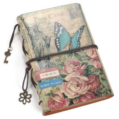 Angelicate Diary Antique Notebook Notepad PU Leather Vintage No Date Ring Note B-image