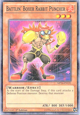 Battlin' Boxer Rabbit Puncher MP14-EN131 Yu-Gi-Oh! Light Play 1st Edition -image