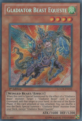 Near Mint x 1 Gladiator Beast Equeste - LCGX-EN251 - Secret Rare - Unlimited Edi-image