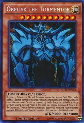 Yugioh! LP Obelisk the Tormentor - CT13-EN002 - Secret Rare - Limited Edition Li-image