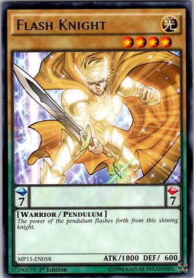 Yu-Gi-Oh TCG Flash Knight MP15-EN058 1st Edition Rare Card NM-image