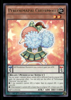 Yugioh Performapal Cheermole #MP15-EN126 2015 Mega-Tins Mega Pack LP-image