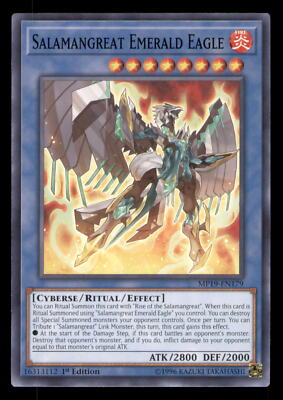 Yugioh Salamangreat Emerald Eagle #MP19-EN179 2019 Gold Tin Mega Pack LP-image