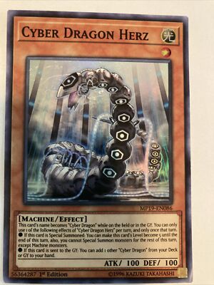 Yu-Gi-Oh! TCG Cyber Dragon Herz 2019 Gold Sarcophagus Tin Mega Pack...-image