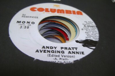 Rock Promo 45 Andy Pratt - Avenging Annie / Same On Columbia (Promo)-image