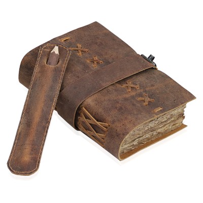 Leather Bound Vintage Journal for Women & Men - Book of Shadows - Lock Closur...-image