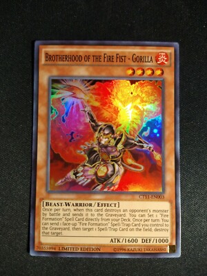 Yu-Gi-Oh! 3x Brotherhood of the Fire Fist Gorilla CT11-EN003 Super Rare NM-image