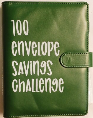 100 Envelope Challenge Budget Planner, $5,050 Money Saving Cash Challenge, Green-image