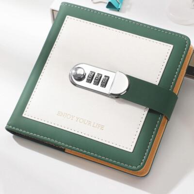 6*6” PU Leather Journal Notebook Lined Paper Writing Diary Planner 200 Pages-image