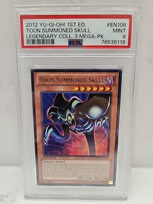 2012 Toon Summoned Skull YU-GI-OH 1ST ED. Legendary Collection 3 #EN106 PSA 9-image