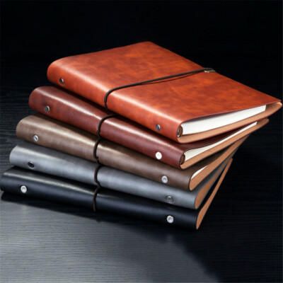 200Page A5 Faux Leather Retro Vintage Journal Notebook Lined Paper Diary Planner-image