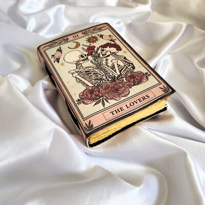 THE LOVERS Leather Journal Wedding gift, Dream journal, Dairy, Gift for Him Her.-image