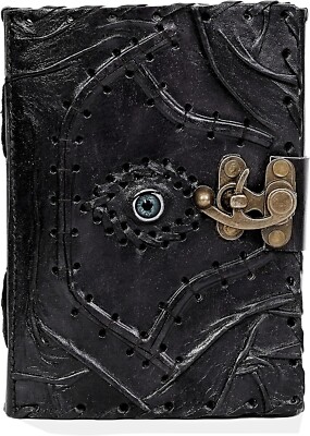 Vintage Hocus Pocus Book of Spells Leather Journal Evil Eye Diary Book Gift 5X7