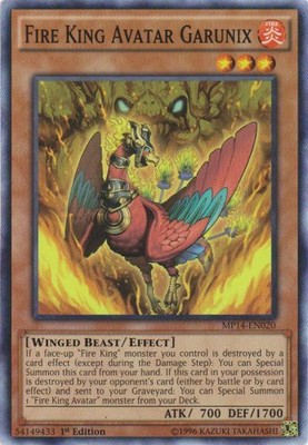 Fire King Avatar Garunix - MP14-EN020 - Common - 1st Edition - Heavily Played-image