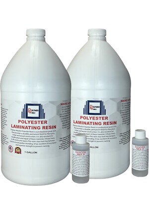 Polyester Resin 2 Gallons For Boats RV's Canoes Fiberglass Autos Surboards-image