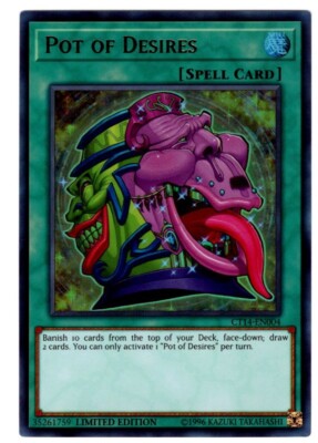 Yugioh - 1X Pot of Desires - Ultra Rare - Limited - CT14-EN004 - Near Mint-image