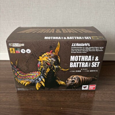 Bandai S.H. Monsterarts Mothra & Battra Larva set used from Japan-image