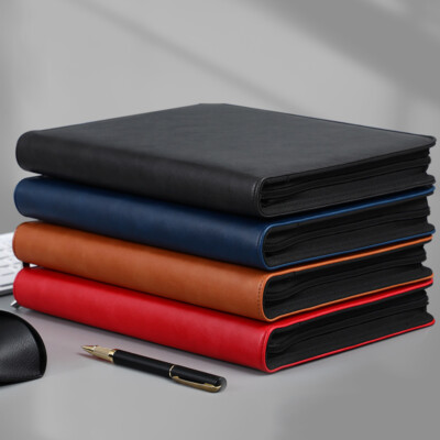 Faux Leather Zipper Journal Notebook Refillable Paper Writing Diary 152 Pages-image