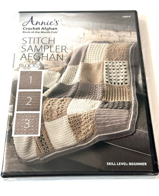 Annies Crochet Afghan Stitch Sampler Blocks 1 2 3 Beginner DVD Instructional NEW-image