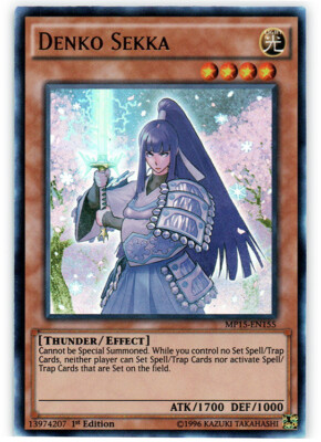 Yugioh! LP Denko Sekka - MP15-EN155 - Ultra Rare - 1st Edition Lightly Played, E-image
