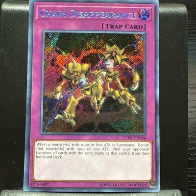 Yugioh! Chain Disappearance - LCKC-EN094 - Secret Rare - Unlimited Edition Near -image