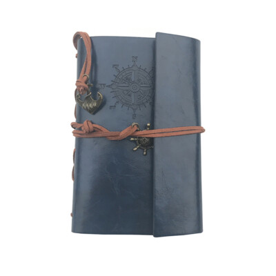 1PC Pirate Anchor PU Cover Loose-leaf String Bound Blank Notebook Notepad Travel-image