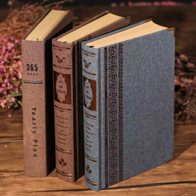 Thick Hard Fabric Cover Journal A5 Notebook Blank Paper Writing Diary 384 Pages-image